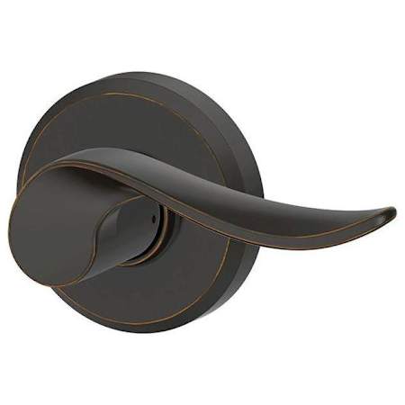 Schlage Sacramento Right Handed Non-Turning One-Sided Dummy Door Lever with Decorative Greyson Trim Aged Bronze