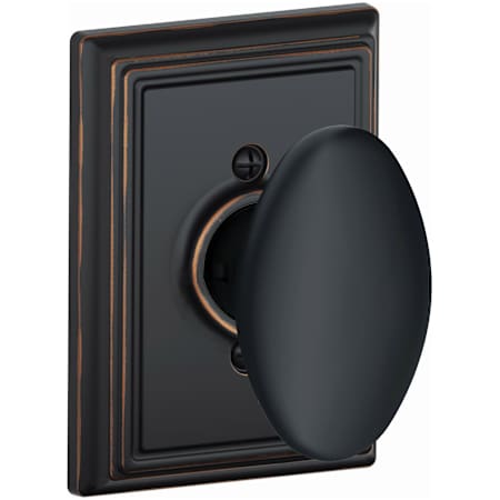 Schlage Siena Non-Turning One-Sided Dummy Door Knob with Decorative Addison Trim Aged Bronze