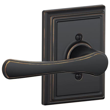 Schlage Avila Non-Turning One-Sided Dummy Door Lever with Decorative Addison Trim Aged Bronze
