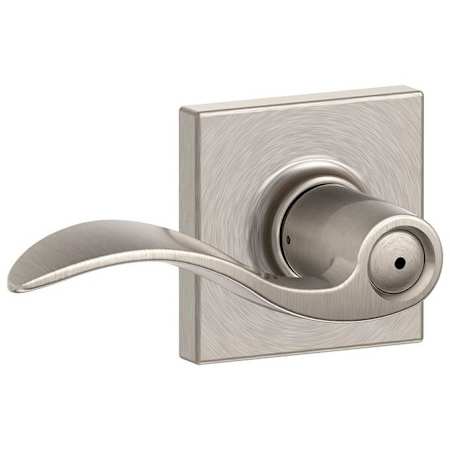 Schlage Accent Privacy Door Lever Set with Decorative Collins Trim Satin Nickel