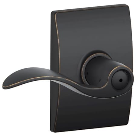 Schlage Accent Privacy Door Lever Set with Decorative Century Trim Aged Bronze