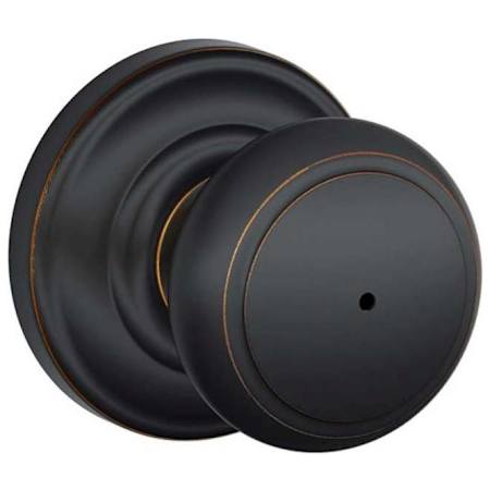 Schlage Andover Privacy Door Knob Set with Decorative Andover Trim Aged Bronze