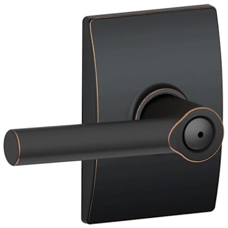 Schlage Broadway Privacy Door Lever Set with Decorative Century Trim Aged Bronze