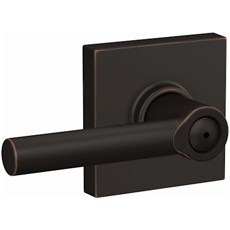 Schlage Broadway Privacy Door Lever Set with Collins Trim Aged Bronze