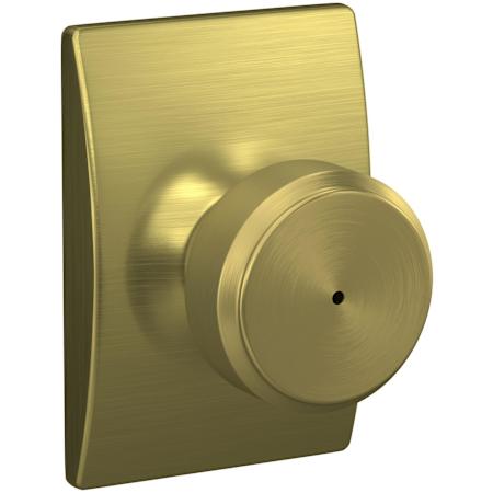 Schlage Bowery Privacy Knob Set with Decorative Century Trim Satin Brass
