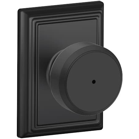Schlage Bowery Privacy Knob Set with Decorative Addison Trim Matte Black