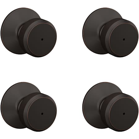 Schlage Bowery Privacy Door Knob Set - Pack of 4 Aged Bronze