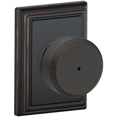 Schlage Bowery Privacy Knob Set with Decorative Addison Trim Aged Bronze