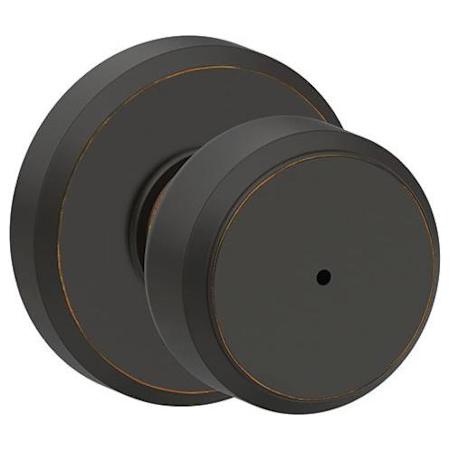 Schlage Bowery Privacy Door Knob Set with Decorative Greyson Trim Aged Bronze