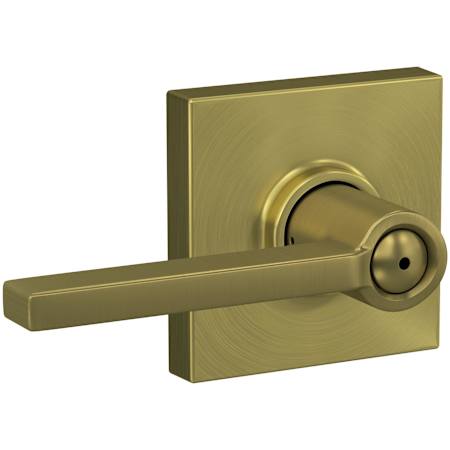 Schlage Latitude Privacy Door Lever Set with Collins Trim Satin Brass