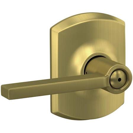 Schlage Latitude Privacy Door Lever Set with Decorative Greenwich Trim Satin Brass