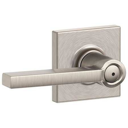 Schlage Latitude Privacy Door Lever Set with Collins Trim Satin Nickel