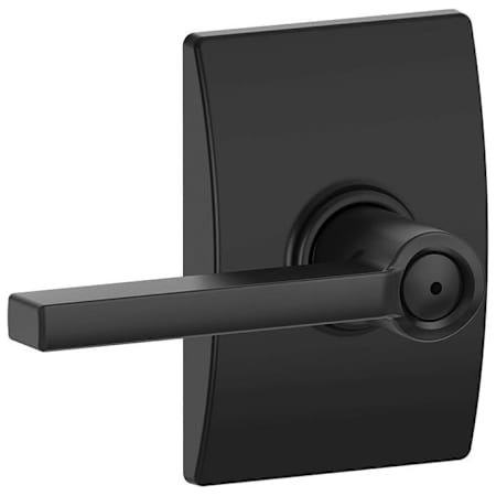 Schlage Latitude Privacy Door Lever Set with Decorative Century Trim Matte Black