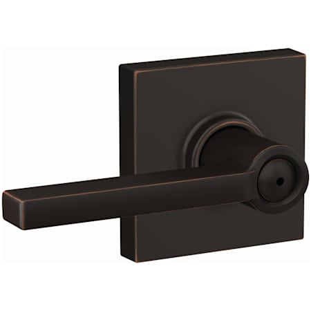 Schlage Latitude Privacy Door Lever Set with Collins Trim Aged Bronze