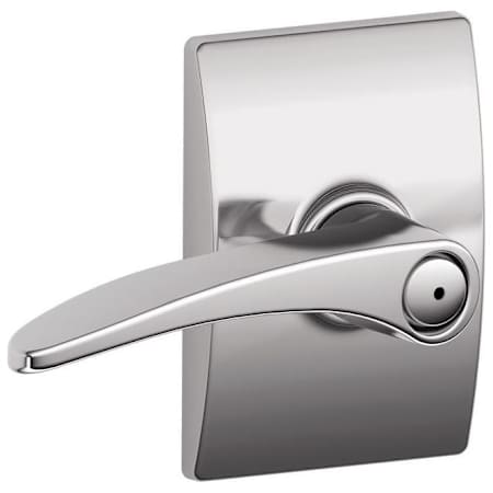 Schlage Manhattan Privacy Door Lever Set with Decorative Century Trim Bright Chrome