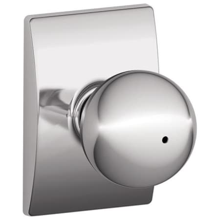 Schlage Orbit Privacy Door Knob Set with Decorative Century Trim Bright Chrome