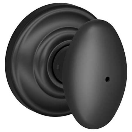 Schlage Siena Privacy Door Knob Set with Decorative Andover Trim Matte Black