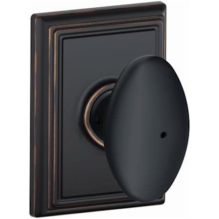 Schlage Siena Privacy Door Knob Set with Decorative Addison Trim Aged Bronze