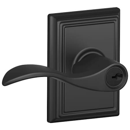 Schlage Accent Single Cylinder Keyed Entry Door Lever Set with Decorative Addison Trim Matte Black