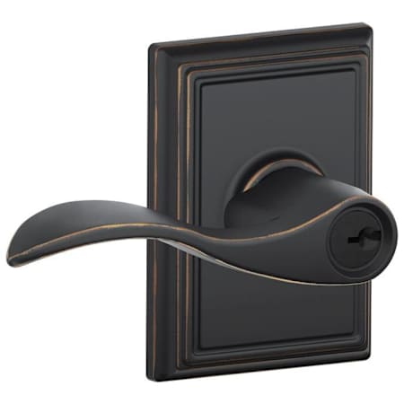 Schlage Accent Single Cylinder Keyed Entry Door Lever Set with Decorative Addison Trim Aged Bronze