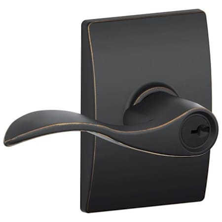 Schlage Accent Single Cylinder Keyed Entry Door Lever Set with Decorative Century Trim Aged Bronze