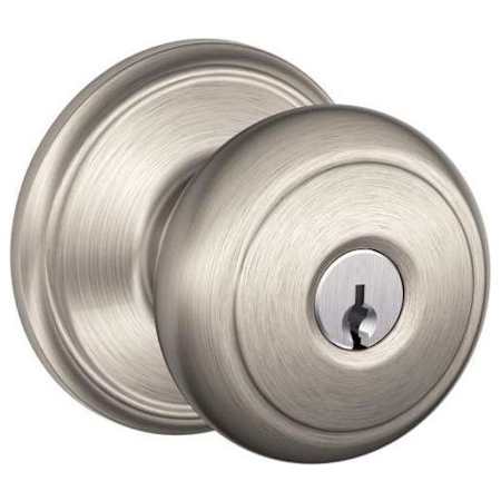 Schlage Andover Keyed Entry Door Knob Set Satin Nickel