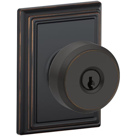 Schlage Bowery Keyed Entry Door Knob Set with Decorative Addison Trim Aged Bronze