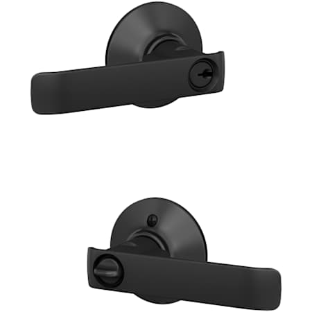 Schlage Custom Clybourn Single Cylinder Keyed Entry Door Lever Set with Plymouth Trim Matte Black