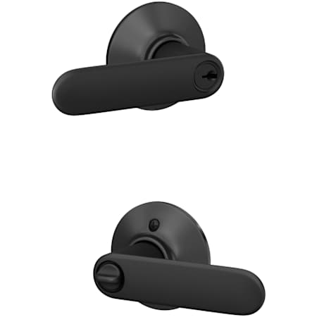 Schlage Davlin Single Cylinder Keyed Entry Door Lever Set with Plymouth Trim Matte Black