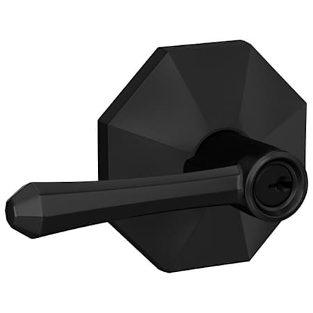 Schlage Dempsey Single Cylinder Keyed Entry Door Lever Set with Rosewood Trim Matte Black