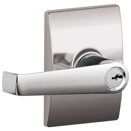Schlage Elan Single Cylinder Keyed Entry Door Lever Set with Decorative Century Trim Bright Chrome