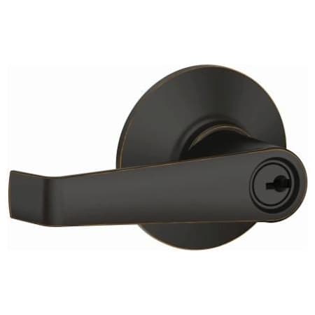 Schlage Elan Single Cylinder Keyed Entry Door Lever Set Aged Bronze