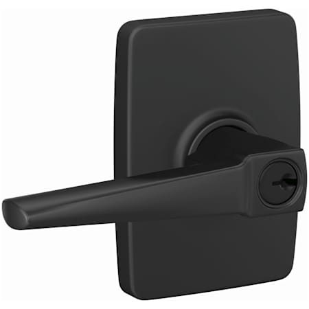 Schlage Custom Eller Passage or Privacy Door Lever Set with Greene Trim Matte Black