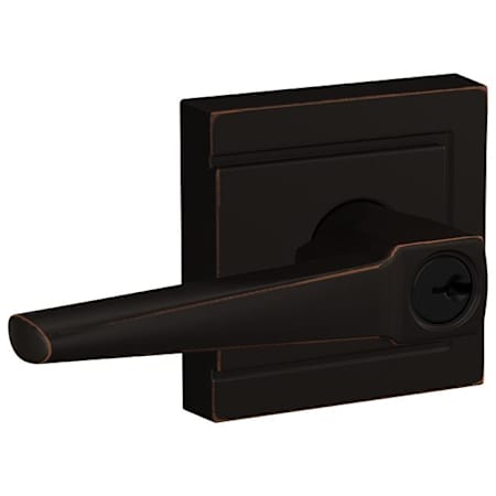 Schlage Eller Single Cylinder Keyed Entry Door Lever Set with Upland Trim Aged Bronze