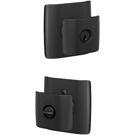 Schlage Custom Ganton Single Cylinder Keyed Entry Door Knob Set with Dalton Trim Matte Black