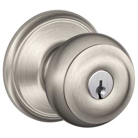 Schlage Georgian Keyed Entry Door Knob Set Satin Nickel