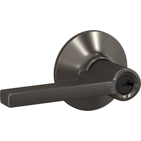 Schlage Custom Latitude Single Cylinder Keyed Entry Door Lever Set with Plymouth Trim Black Stainless