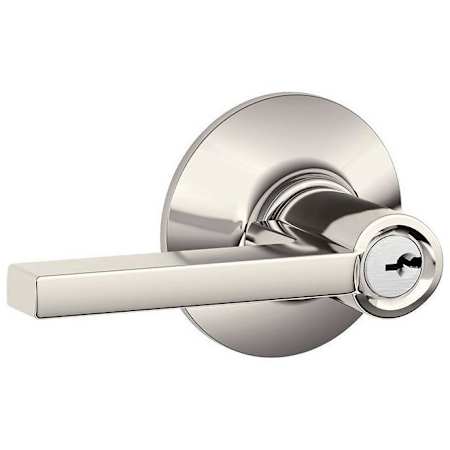 Schlage Latitude Single Cylinder Keyed Entry Door Lever Set Polished Nickel
