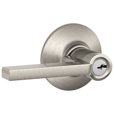 Schlage Latitude Single Cylinder Keyed Entry Door Lever Set Satin Nickel