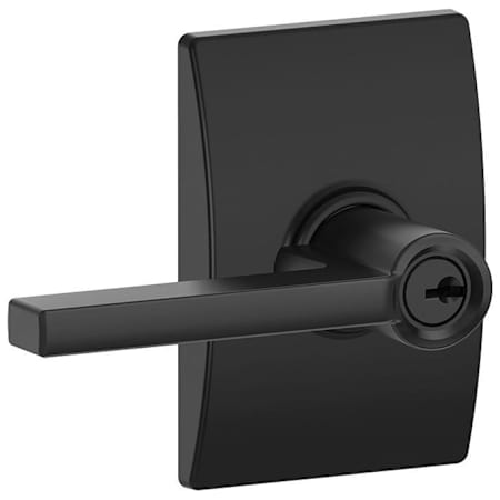 Schlage Latitude Single Cylinder Keyed Entry Door Lever Set with Decorative Century Trim Matte Black
