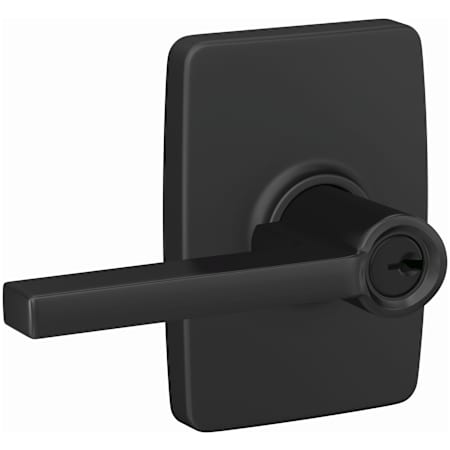 Schlage Custom Latitude Single Cylinder Keyed Entry Door Lever Set with Greene Trim Matte Black