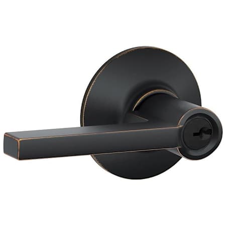Schlage Latitude Single Cylinder Keyed Entry Door Lever Set Aged Bronze