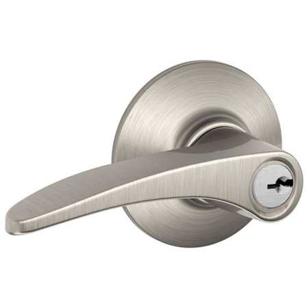 Schlage Manhattan Single Cylinder Keyed Entry Door Lever Set Satin Nickel
