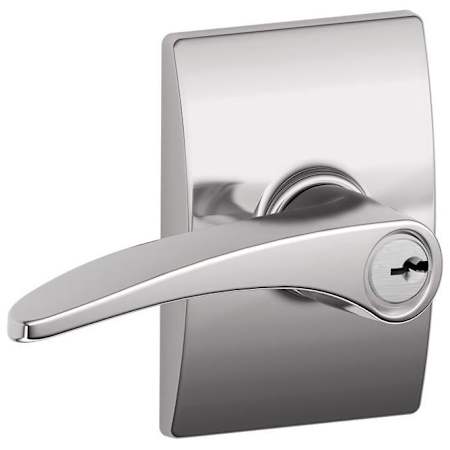 Schlage Manhattan Single Cylinder Keyed Entry Door Lever Set with Decorative Century Trim Bright Chrome
