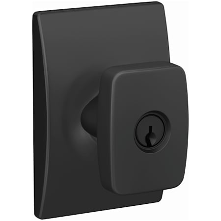 Schlage Custom Nixon Single Cylinder Keyed Entry Door Lever Set with Century Trim Matte Black