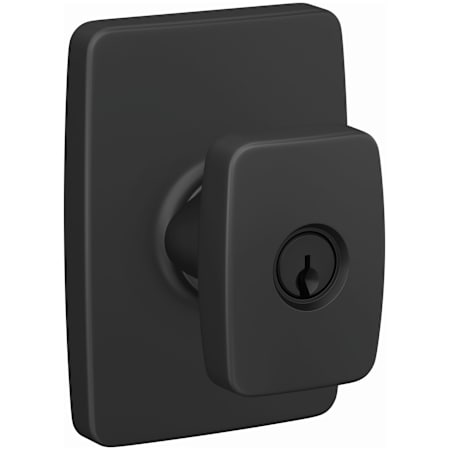 Schlage Custom Nixon Single Cylinder Keyed Entry Door Lever Set with Greene Trim Matte Black