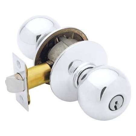 Schlage Orbit Keyed Entry Door Knob Set Bright Chrome
