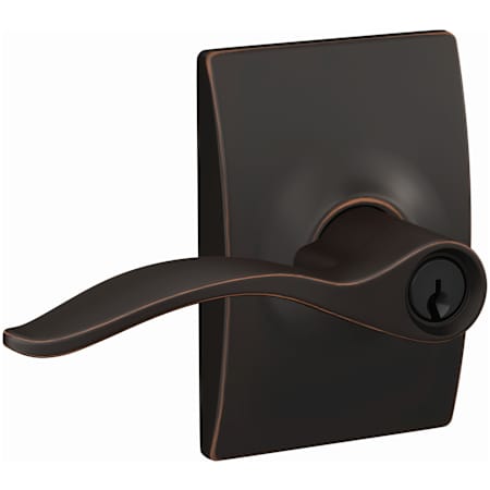 Schlage Custom Single Cylinder Keyed Entry Door Lever Set with Century Trim Aged Bronze