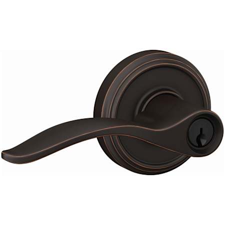 Schlage Custom Pennant Single Cylinder Keyed Entry Door Lever Set with Indy Trim Aged Bronze