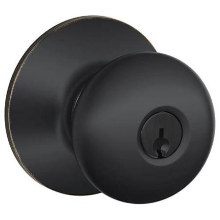Schlage Plymouth Keyed Entry Door Knob Set Aged Bronze